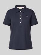 Gant Poloshirt mit Label-Stitching in Marine, Größe L