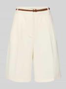 Christian Berg Woman Bermudas mit Eingrifftaschen und Gürtel in Offwhi...