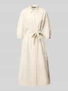 comma Regular Fit Hemdblusenkleid aus Viskose-Mix mit Leinen-Anteil in...