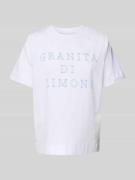 Rich & Royal T-Shirt mit geripptem Rundhalsausschnitt in Weiss, Größe ...