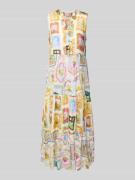 Emily Van den Bergh Midikleid mit Tunikakragen in Offwhite, Größe 40