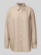 comma Regular Fit Bluse aus Lyocell-Mix mit Leinen-Anteil in Taupe, Gr...