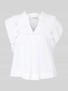 Neo Noir Regular Fit Blusentop mit Kappärmeln Modell 'Jayla' in Weiss,...