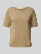 Marc O'Polo Regular Fit Strickpullover aus Baumwoll-Leinen-Mix in Sand...