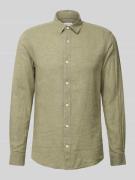 Only & Sons Slim Fit Leinenhemd mit Kentkragen Modell 'CAIDEN' in Hell...