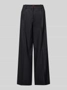 HUGO Wide Leg Leinenhose mit Eingrifftaschen Modell 'Halati' in Black,...