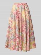 ADLYSH Midirock mit Lochstickerei in GELB, Größe L