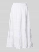 Polo Ralph Lauren Midirock mit Häkelspitze Modell 'BINCA' in Weiss, Gr...
