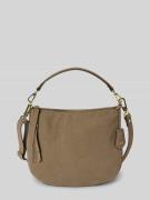Abro Handtasche mit Label-Applikation Modell 'JUNA' in Taupe, Größe 1