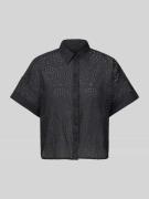 BOSS Orange Hemdbluse mit Lochstickerei Modell 'Bisenas' in Black, Grö...