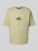 HUGO T-Shirt mit Label-Print Modell 'Duwom' in Hellgruen, Größe L