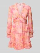 Vero Moda Tailliertes Minikleid mit Volants Modell 'SMILLA' in Pink, G...