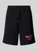 Hugo Blue Baggy Fit Sweatshorts mit Label-Print Modell 'Nomario' in Bl...