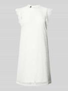Pieces Regular Fit Spitzenkleid mit Muschelsaum Modell 'OLLINE' in Off...