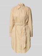 BOSS Orange Knielanges Kleid mit Bindegürtel Modell 'Delegant' in Sand...