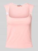 Review Tanktop mit Square-Neck-Ausschnitt in Pink, Größe L