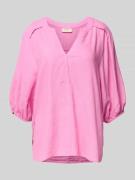 FREE/QUENT Relaxed Fit Leinenbluse mit Tunikakragen Modell 'Lava' in P...