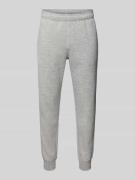CHAMPION Regular Fit Sweatpants mit Logo-Stitching in Mittelgrau Melan...