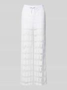 Marc Cain Stoffhose im semitransparenten Design in Weiss, Größe 46