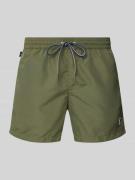 PAUL SMITH Badehose mit Label-Patch Modell 'ZEBRA' in Oliv, Größe XL