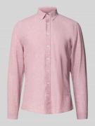 Lindbergh Regular Fit Freizeithemd aus Leinen-Baumwoll-Mix in Rosa, Gr...