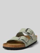 Birkenstock Sandalette aus Leder Modell 'Arizona Big Buckle' in Hellgr...