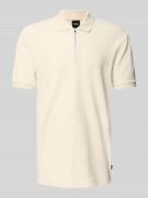 BOSS Regular Fit Poloshirt mit Reißverschluss Modell 'Paras' in Sand, ...