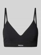 Snocks Bustier mit Label-Detail in Black, Größe L
