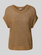 Milano Italy Strickshirt mit Rundhalsausschnitt in Camel, Größe L
