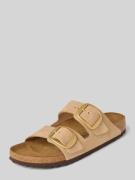 Birkenstock Sandaletten aus Leder mit Dornschließen in Beige, Größe 39