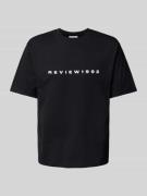 REVIEW T-Shirt mit Label-Print in Black, Größe L