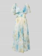 LACE & BEADS Knielanges Cocktailkleid mit V-Ausschnitt in Hellblau, Gr...