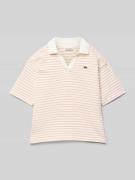 Lacoste Poloshirt mit V-Ausschnitt in Ecru, Größe 152