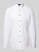 Jake*s Super Slim Fit Business-Hemd mit Knopfleiste in Weiss, Größe 41...