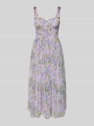 LACE & BEADS Knielanges Cocktailkleid mit Reißverschluss in Flieder, G...