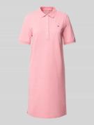 Gant Knielanges Polokleid mit Logo-Stitching in Pink, Größe M