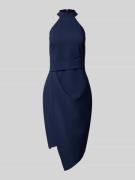 Lipsy Knielanges Cocktailkleid mit Neckholder in Marine, Größe 44