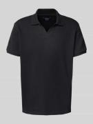 MCNEAL Regular Fit Poloshirt mit V-Ausschnitt in Black, Größe S