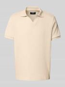 MCNEAL Regular Fit Poloshirt mit V-Ausschnitt in Beige, Größe XXL