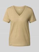 s.Oliver RED LABEL Regular Fit T-Shirt aus reinem Leinen in Sand, Größ...