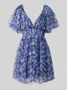 LACE & BEADS Cocktailkleid mit Volants in Dunkelblau, Größe S