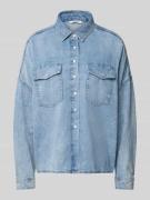 Mustang Hemdbluse mit Druckknopfleiste Modell 'Ruby' in Jeansblau, Grö...
