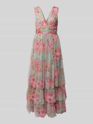 LACE & BEADS Cocktailkleid im Stufen-Look in Hellblau, Größe XXS