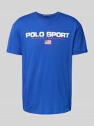 Polo Sport T-Shirt mit Label-Print in Royal, Größe L