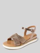INUOVO Sandalette aus Leder in Flecht-Optik in Metallic Braun, Größe 3...
