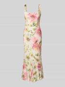 Guess Midikleid mit Karree-Ausschnitt Modell 'FLEUR' in Ecru, Größe XS