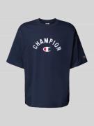 CHAMPION Relaxed Fit T-Shirt mit Label-Stitching in Dunkelblau, Größe ...