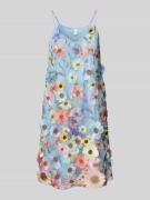 YAS Cocktailkleid mit Spaghettiträgern Modell 'FLOWERING' in Hellblau,...