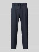 BOSS Green Relaxed Fit Bundfaltenhose mit elastischem Bund in Dunkelbl...