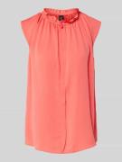 Marc Cain Blusentop mit Stehkragen und Kappärmeln in Koralle, Größe 42